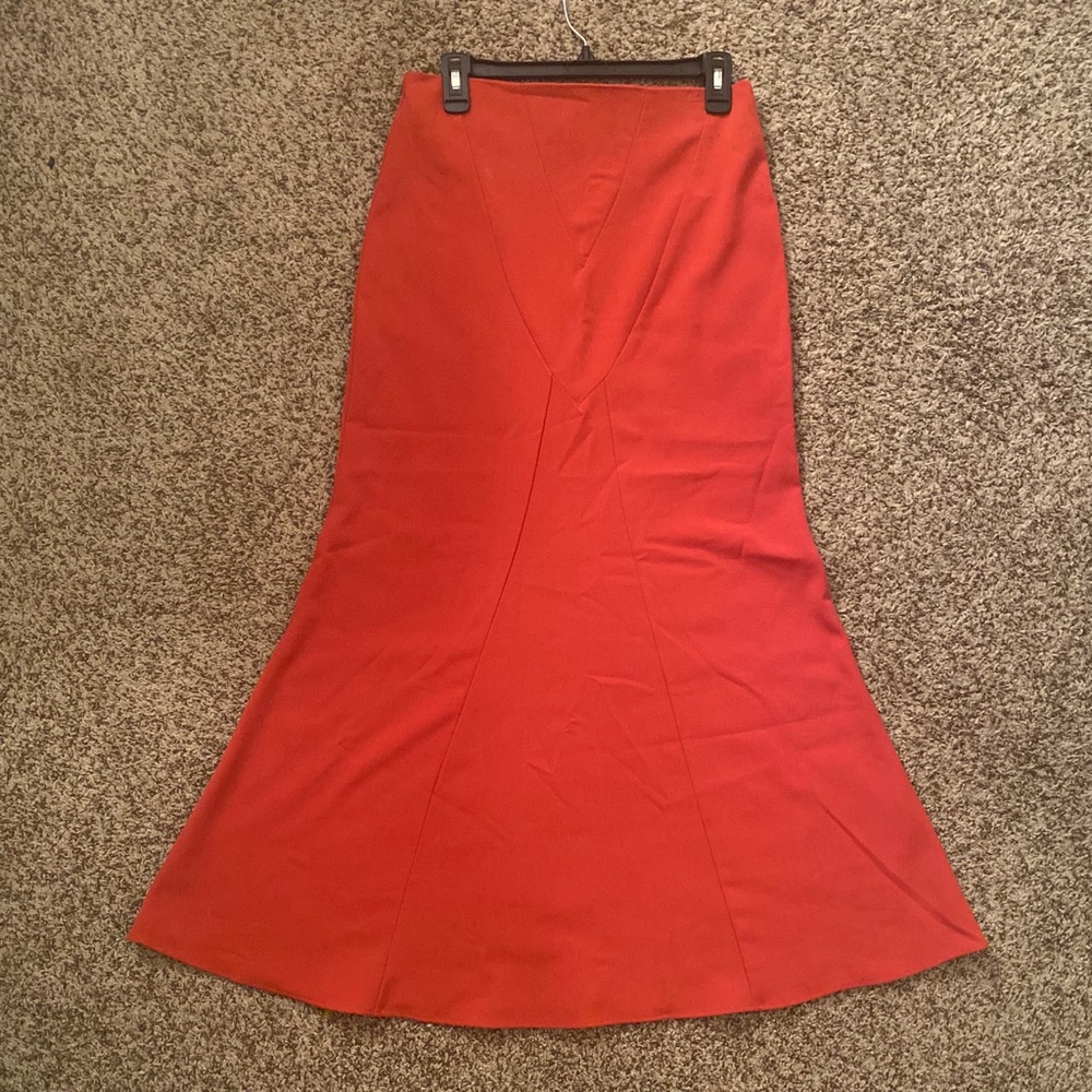 Orange mermaid style long skirt